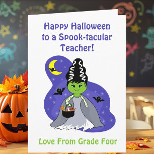 Frankensteins Braut Lehrerin Halloween Karte