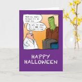 Frankensteins Doktor Halloween Karte (Gelbe Blume)