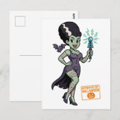 Frankensteins Ehefrau Cartoon Postkarte (Vorne/Hinten)