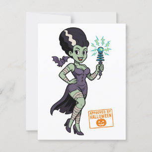 Frankensteins Ehefrau Cartoon Postkarte