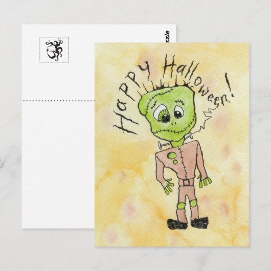 Frankensteins Halloween Postkarte (Vorne/Hinten)