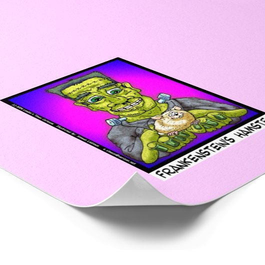 Frankensteins Hamster Funny Canvas Print Poster (Ecke)