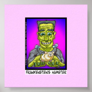Frankensteins Hamster Funny Canvas Print Poster