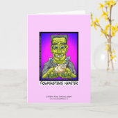 Frankensteins Hamster Funny Cartoon Grußkarte Karte (Gelbe Blume)