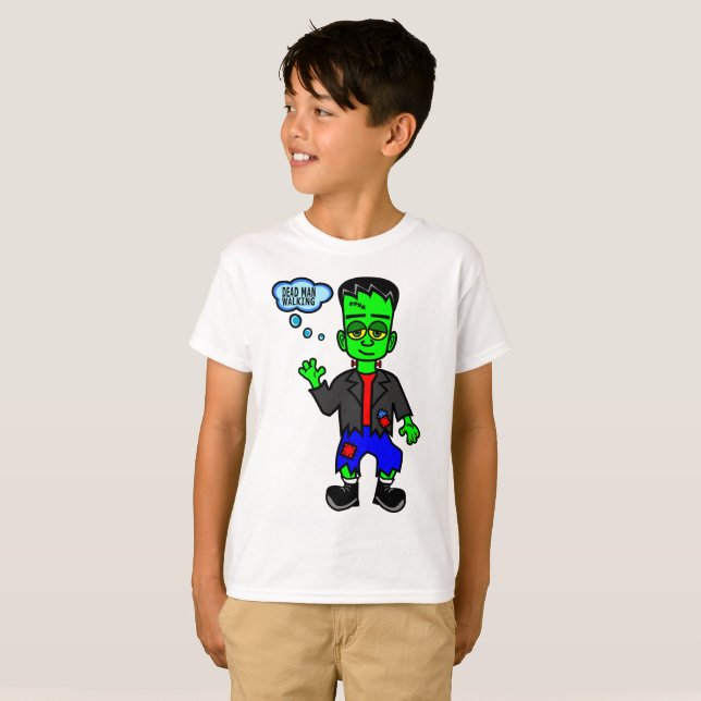 Frankensteins Monster-Jungen-Cartoon T-Shirt (Vorne ganz)