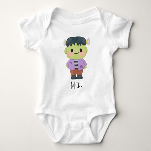 Frankensteins Monster Monogram Name Baby Strampler (Vorderseite)