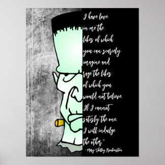 Frankensteins Monster, Shelley Liebe & Rage Quote Poster