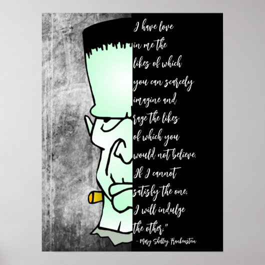 Frankensteins Monster, Shelley Liebe & Rage Quote Poster (Vorne)