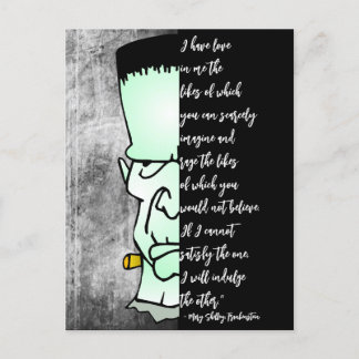 Frankensteins Monster, Shelley Liebe & Rage Quote Postkarte