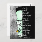 Frankensteins Monster, Shelley Liebe & Rage Quote Postkarte (Vorne/Hinten)