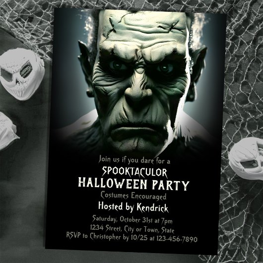 Frankensteins Party zu Halloween-Kostümen Einladung