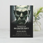 Frankensteins Party zu Halloween-Kostümen Einladung (Stehend Vorderseite)