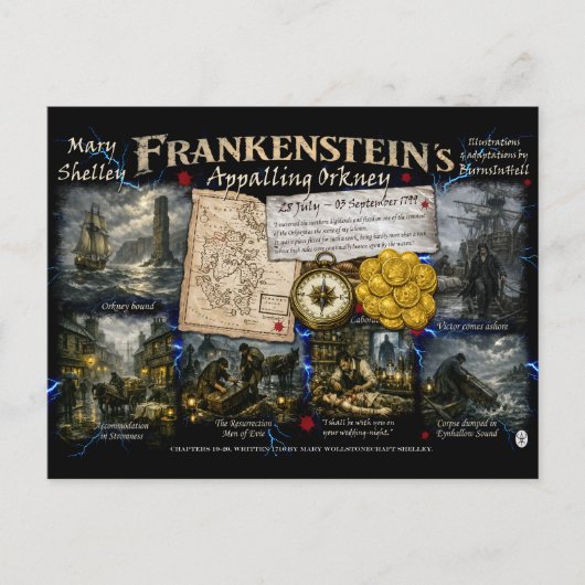 Frankensteins schreckliches Orkney von BurnsInHell Postkarte (Vorderseite)