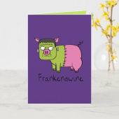 Frankenswine Pig Halloween Grußkarte Karte (Gelbe Blume)