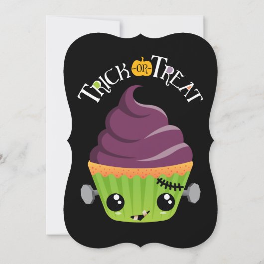 Frankenzake - Niedlicher Halloween-Kuchen Einladung (Rückseite)