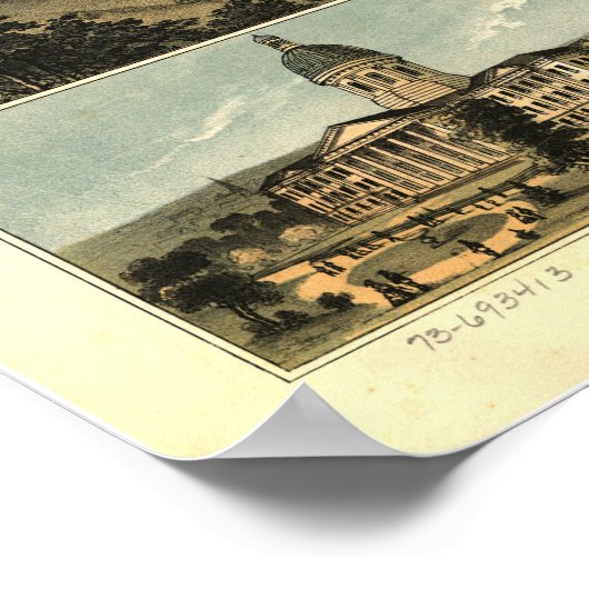 Frankfort Kentucky 1871 Panoramablick Poster (Ecke)
