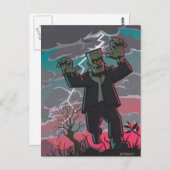 Frankfurenstein-Kreatur im Sturm Postkarte (Vorne/Hinten)