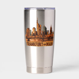 Frankfurt am Main - abstrakte Kunst - Skyline Thermobecher