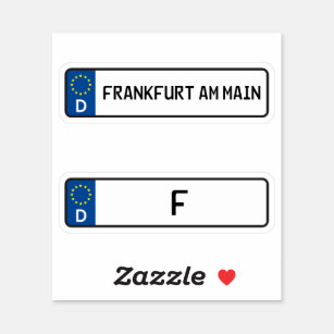 Frankfurt am Main mit dem deutschen Führerschein Aufkleber