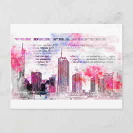 Frankfurt, Architektur - Popart Illustration Postkarte