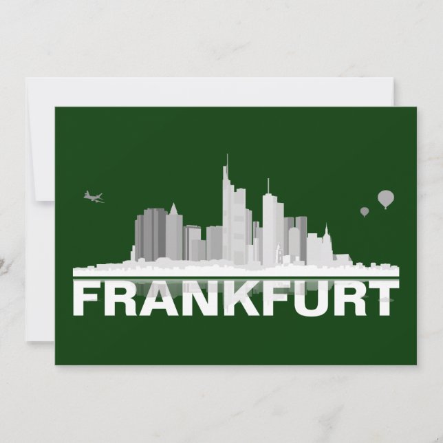 Frankfurt City Skyline Karte / Klappkarte (Vorderseite)