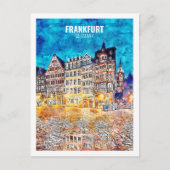 Frankfurt - Deutschland Berühmtes Wasserfarbenbild Postkarte (Vorderseite)