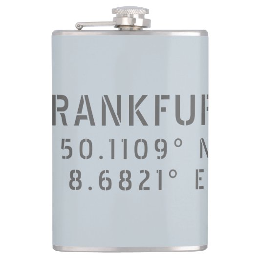 Frankfurt Deutschland Breitengrad Flachmann (Vorderseite)