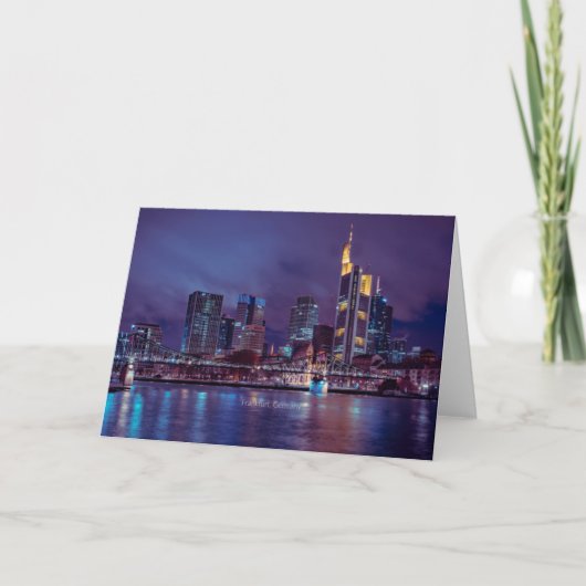 Frankfurt Deutschland nachts Karte (Vorderseite)