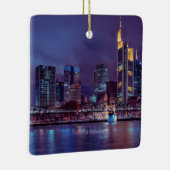 Frankfurt Deutschland nachts Keramikornament (Rechts)