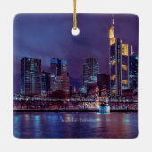 Frankfurt Deutschland nachts Keramikornament (Rückseite)