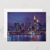Frankfurt Deutschland nachts Postkarte (Vorne/Hinten)