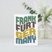 Frankfurt Deutschland Retro Wave Postkarte (Stehend Vorderseite)