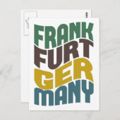 Frankfurt Deutschland Retro Wave Postkarte (Vorne/Hinten)