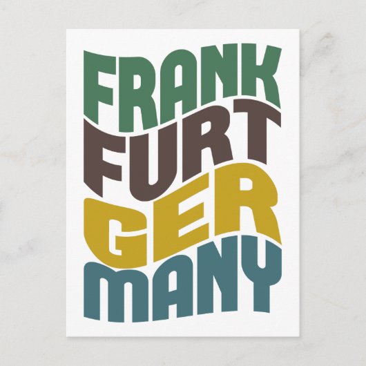 Frankfurt Deutschland Retro Wave Postkarte (Vorderseite)