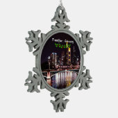 Frankfurt, Deutschland Schneeflocken Zinn-Ornament (Links)