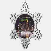 Frankfurt, Deutschland Schneeflocken Zinn-Ornament (Rechts)