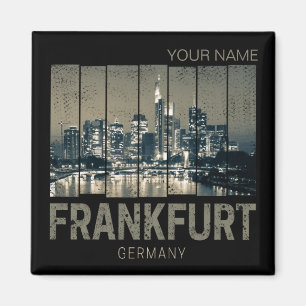 Frankfurt Deutschland Skyline Retro Vintage Souven Magnet