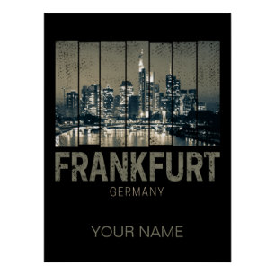 Frankfurt Deutschland Skyline Retro Vintage Souven Poster