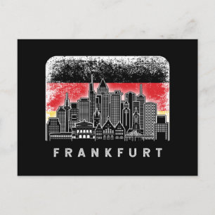Frankfurt Deutschland Skyline Vintage Deutsche Fla Postkarte