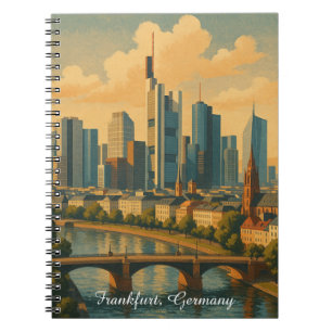 Frankfurt Deutschland Skyline Vintage Travel Notizblock
