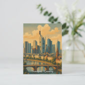 Frankfurt Deutschland Skyline Vintage Travel Postkarte (Stehend Vorderseite)