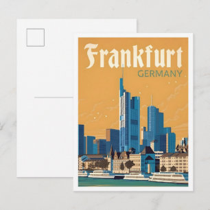 Frankfurt Deutschland Vintage Reise Postkarte