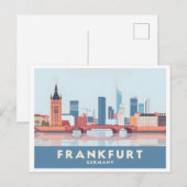 Frankfurt Germany Pastel Travel Postkarte (Vorne/Hinten)