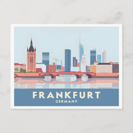 Frankfurt Germany Pastel Travel Postkarte (Vorderseite)