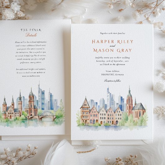 Frankfurt Germany Wedding Einladung
