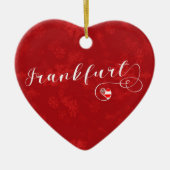 Frankfurt Heart, Christmas Tree Ornament, Deutschl Keramik Ornament (Vorne)
