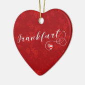 Frankfurt Heart, Christmas Tree Ornament, Deutschl Keramik Ornament (Links)