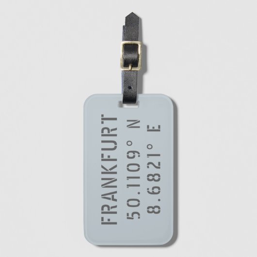 Frankfurt Latitude Längengrad Gepäckanhänger (Vorderseite Vertikal)