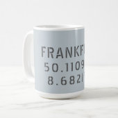 Frankfurt Latitude Längengrad Kaffeetasse (Vorderseite Links)