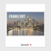 Frankfurt Skyline Deutschland Vintag Souvenirgesch Aufkleber (Blatt)